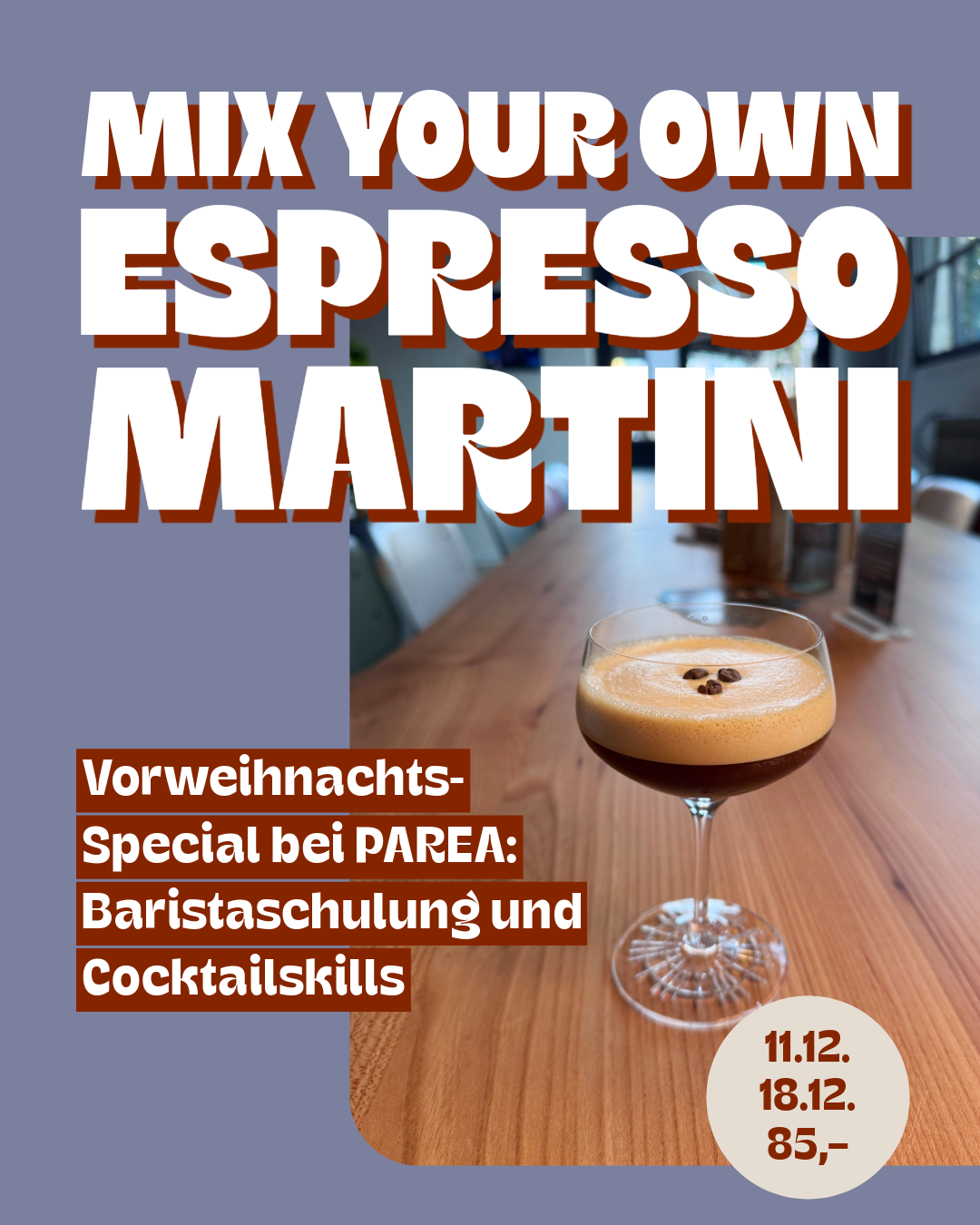 Barista-Workshop & Cocktail Skills bei PAREA | 11 & 18.12.2025 | 16 Uhr